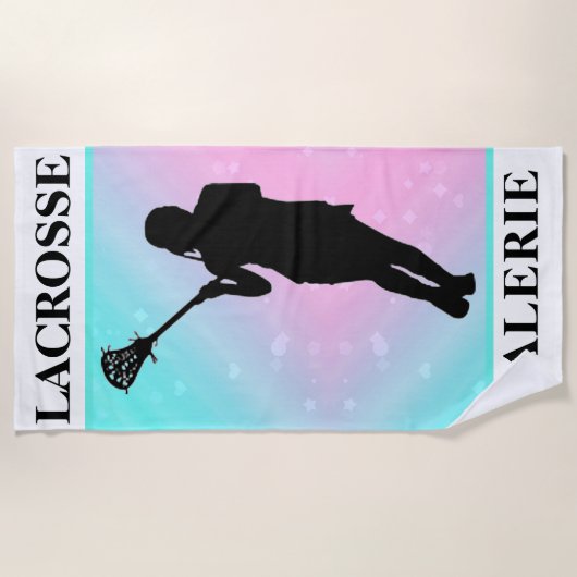 Serviette De Plage Filles crosse Pastel personnalisé (Devant)