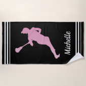 Serviette De Plage Filles crosse personnalisée (Devant)