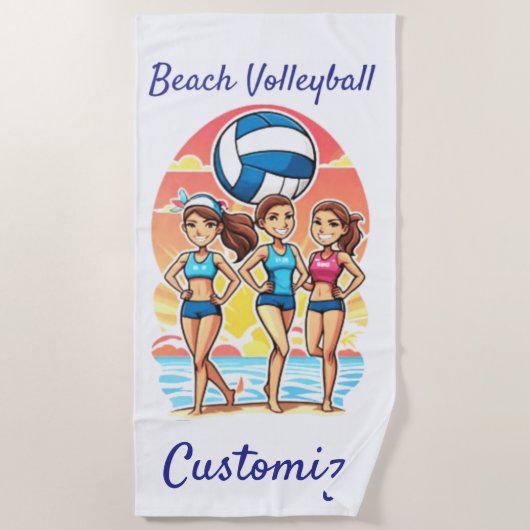 Serviette De Plage Filles de beach volley Thunder_Cove (Devant)