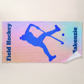 Serviette De Plage Filles de terrain Hockey Abstrait (Devant)