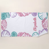 Serviette De Plage Filles des coquillages (Devant)