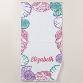 Serviette De Plage Filles des coquillages (Devant)