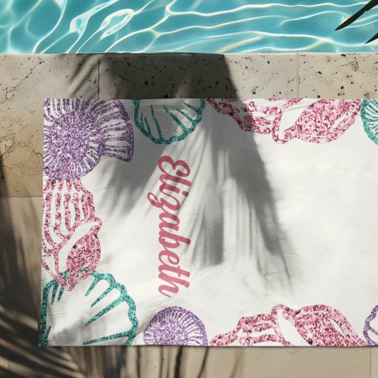Serviette De Plage Filles des coquillages