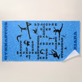 Serviette De Plage Filles Gymnastique Compétences Crosswords Beach To (Devant)
