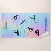 Serviette De Plage Filles Gymnastique Compétences Personnalisé Servie (Devant)