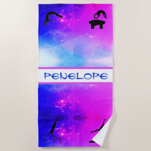 Serviette De Plage Filles Gymnastique Événements Abstrait Beach Towel