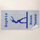 Serviette De Plage Filles Gymnastique Poudre Queen Faux Parties scint (Devant)