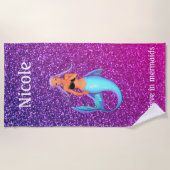Serviette De Plage Filles "Je crois aux sirènes" Personnalisées (Devant)