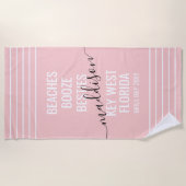 Serviette De Plage Filles Personnalisées Plages Voyage Booze Besties (Devant)