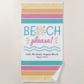 Serviette De Plage Filles personnalisées Weekend Beach S'il vous plaî (Devant)