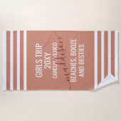 Serviette De Plage Filles Trip Besties Getaway Funny Couleur tendance (Devant)