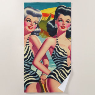 Serviette De Plage Filles Zebra vintages