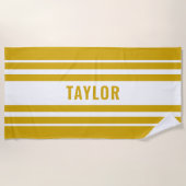 Serviette De Plage Fin de semaine de bachelorette blanche et jaune pe (Devant)