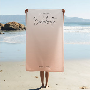 Serviette De Plage Fin de semaine de bachelorette Coral Ombre Elega