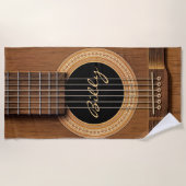 Serviette De Plage Fin en bois naturelle de guitare acoustique (Devant)