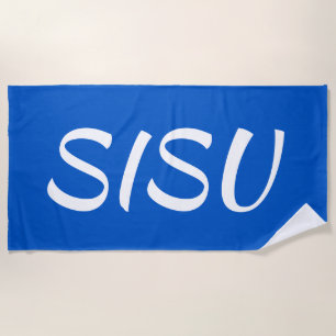 Serviette de plage finlandaise SISU (bleu)