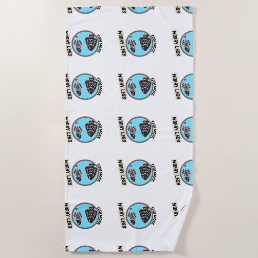 Serviette De Plage Fish More Worry Less (Devant)
