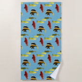 Serviette De Plage Fish Swimming in the Sea Seaside (Devant)