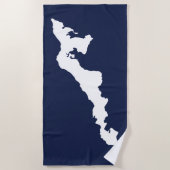 Serviette De Plage Fishers Island Beach Towel - Blanc/Bleu (Devant)