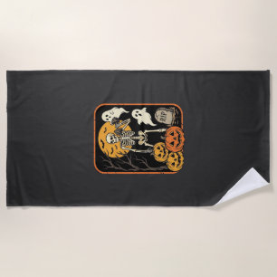 Serviette De Plage Fitness Halloween squelette fantôme citrouille Wor