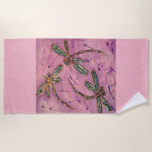 Serviette De Plage Fizz rose Flit Dragonfly (Devant)