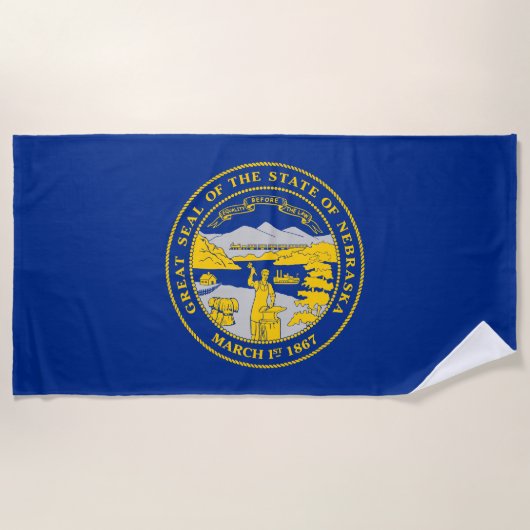 Serviette De Plage Flag du Nebraska (Devant)