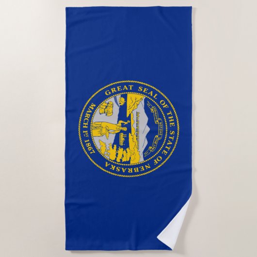 Serviette De Plage Flag du Nebraska (Devant)