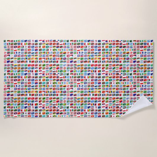 Serviette De Plage Flags of the World Travel Design (Devant)