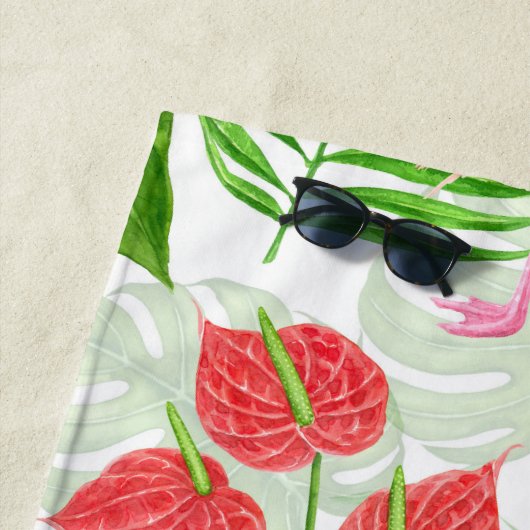 Serviette De Plage Flamant rose (En situation)