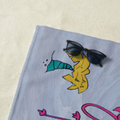 Serviette de plage flamant rose (En situation)