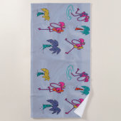 Serviette de plage flamant rose (Devant)