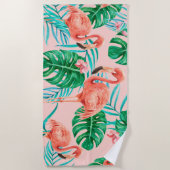 Serviette De Plage Flamant rose (Devant)