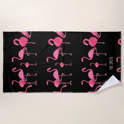 Serviette De Plage Flamant rose   (Devant)