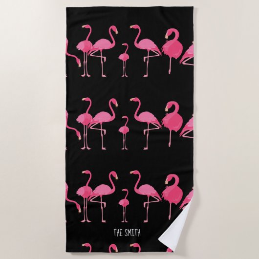 Serviette De Plage Flamant rose   (Devant)