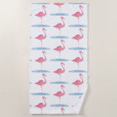 Serviette De Plage Flamant Rose Aquarelle (Devant)