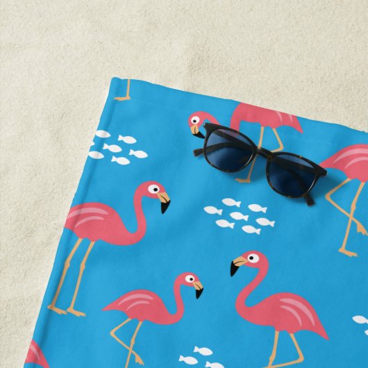 Serviette De Plage Flamant rose Beach Towel (En situation)