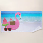 Serviette De Plage Flamant rose Beach Towel (Devant)