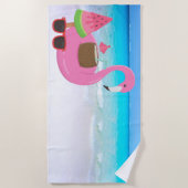 Serviette De Plage Flamant rose Beach Towel (Devant)