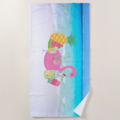 Serviette De Plage Flamant rose Beach Towel (Devant)