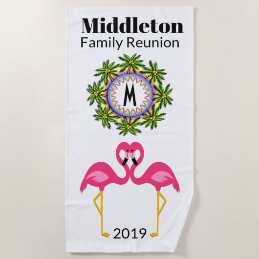 Serviette De Plage Flamant rose Beach Towel (Devant)