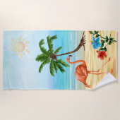 Serviette De Plage Flamant rose Beach Towel (Devant)