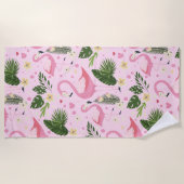 Serviette De Plage Flamant rose Collection d'été Un design 8 (Devant)