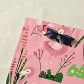 Serviette De Plage Flamant rose Collection été Un design 4 (En situation)