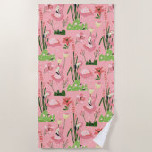 Serviette De Plage Flamant rose Collection été Un design 4 (Devant)