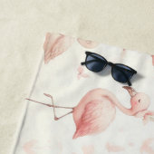 Serviette De Plage Flamant rose coupé (En situation)