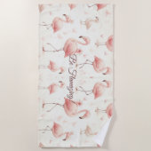 Serviette De Plage Flamant rose coupé (Devant)