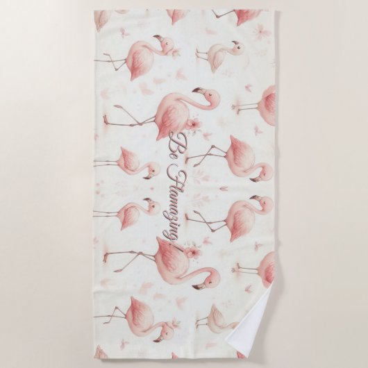 Serviette De Plage Flamant rose coupé (Devant)