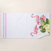 Serviette de plage Flamant rose de plage (Devant)