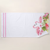 Serviette De Plage Flamant rose de plage (Devant)