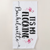 Serviette De Plage Flamant rose de remplissage Bride Bachelorette Bea (Devant)